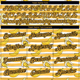 Custom White Yellow-Black 3D Pattern Design Banana Performance T-Shirt