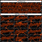 Custom Black Orange 3D Pattern Design Abstract Network Performance T-Shirt