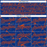 Custom Royal Orange 3D Pattern Design Abstract Network Performance T-Shirt
