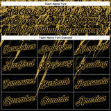 Custom Black Old Gold 3D Pattern Design Abstract Sharp Shape Performance T-Shirt