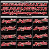 Custom Black Red-White 3D Pattern Design Gradient Style Twinkle Star Authentic Baseball Jersey