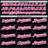Custom Black Pink-White 3D Pattern Design Gradient Style Twinkle Star Authentic Baseball Jersey