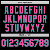 Custom Black Pink-Teal 3D Pattern Design Gradient Style Twinkle Star Authentic Baseball Jersey