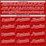 Custom White Red 3D Pattern Design Gradient Style Twinkle Star Authentic Baseball Jersey
