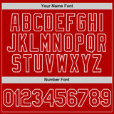 Custom White Red 3D Pattern Design Gradient Style Twinkle Star Authentic Baseball Jersey