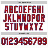 Custom White Red-Royal 3D Pattern Design Gradient Style Twinkle Star Authentic Baseball Jersey