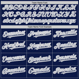 Custom Navy Gray-White 3D Pattern Design Gradient Style Twinkle Star Authentic Baseball Jersey