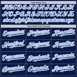 Custom Navy Light Blue-White 3D Pattern Design Gradient Style Twinkle Star Authentic Baseball Jersey