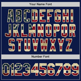 Custom Navy Vintage USA Flag-Cream 3D Pattern Design Gradient Style Twinkle Star Authentic Baseball Jersey