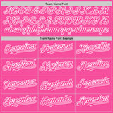 Custom White Pink 3D Pattern Design Gradient Style Twinkle Star Authentic Baseball Jersey