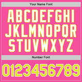 Custom Pink Neon Yellow-White 3D Pattern Design Gradient Style Twinkle Star Authentic Baseball Jersey