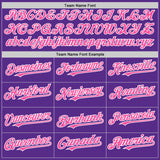 Custom Purple Pink-White 3D Pattern Design Gradient Style Twinkle Star Authentic Baseball Jersey