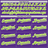 Custom Purple Neon Green-White 3D Pattern Design Gradient Style Twinkle Star Authentic Baseball Jersey