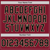 Custom Crimson Black-Cream 3D Pattern Design Gradient Style Twinkle Star Authentic Baseball Jersey