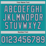 Custom Teal Gray-Navy 3D Pattern Design Gradient Style Twinkle Star Authentic Baseball Jersey