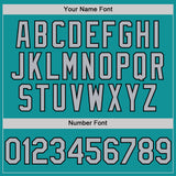 Custom Teal Gray-Black 3D Pattern Design Gradient Style Twinkle Star Authentic Baseball Jersey