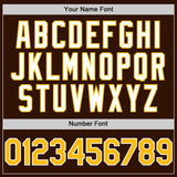 Custom Brown Gold-White 3D Pattern Design Gradient Style Twinkle Star Authentic Baseball Jersey