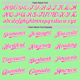 Custom Pea Green Pink-White 3D Pattern Design Gradient Style Twinkle Star Authentic Baseball Jersey