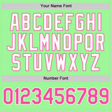 Custom Pea Green Pink-White 3D Pattern Design Gradient Style Twinkle Star Authentic Baseball Jersey