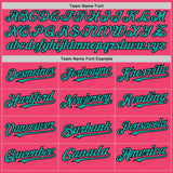 Custom Neon Pink Aqua-Black 3D Pattern Design Gradient Style Twinkle Star Authentic Baseball Jersey