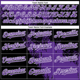 Custom Purple Black-White 3D Pattern Design Abstract Brush Stroke Authentic Baseball Jersey