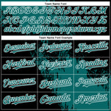 Custom Teal Black-White 3D Pattern Design Abstract Brush Stroke Authentic Baseball Jersey