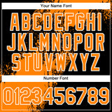 Custom Bay Orange Black-White 3D Pattern Design Abstract Brush Stroke Authentic Baseball Jersey