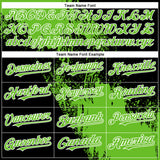 Custom Aurora Green Black-White 3D Pattern Design Abstract Brush Stroke Authentic Baseball Jersey