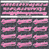 Custom Navy Pink-White 3D Pattern Design Animal Bird Authentic Baseball Jersey