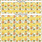 Custom White Yellow 3D Pattern Design Fruit Pineapple Authentic Baseball Jersey