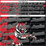 Custom Black Red-White 3D Pattern Design Animal Tiger Authentic Baseball Jersey