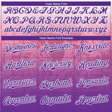 Custom White Purple-Pink 3D Pattern Design Gradient Style Animal Snake Authentic Baseball Jersey