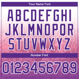 Custom White Purple-Pink 3D Pattern Design Gradient Style Animal Snake Authentic Baseball Jersey