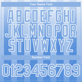 Custom White Light Blue 3D Pattern Design Stripes Authentic Baseball Jersey