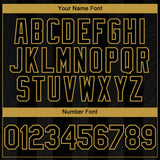 Custom Black Old Gold 3D Pattern Design Stripes Authentic Baseball Jersey