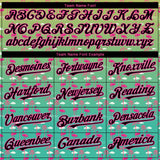 Custom Green Black-Pink 3D Pattern Design Tropical Hawaii Palm Trees And Flamingo Authentic Baseball Jersey