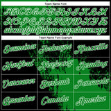 Custom Grass Green Black-White 3D Pattern Design Abstract Brush Stroke Performance T-Shirt