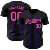 Custom Black Pink-Purple 3D Pattern Design Geometric Shapes Authentic Baseball Jersey