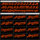 Custom Black Orange-Kelly Green 3D Pattern Design Geometric Shapes Authentic Baseball Jersey