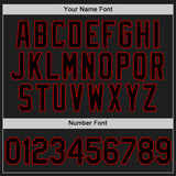 Custom Black Red 3D Pattern Design Confetti Authentic Baseball Jersey