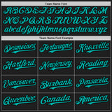 Custom Black Aqua-Pink 3D Pattern Design Confetti Authentic Baseball Jersey