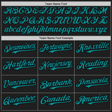 Custom Black Teal-Gold 3D Pattern Design Confetti Authentic Baseball Jersey
