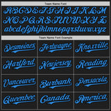 Custom Black Electric Blue-Orange 3D Pattern Design Confetti Authentic Baseball Jersey