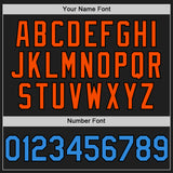 Custom Black Electric Blue-Orange 3D Pattern Design Confetti Authentic Baseball Jersey