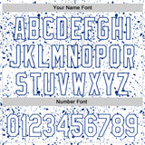 Custom White Royal 3D Pattern Design Abstract Splatter Ink Authentic Baseball Jersey