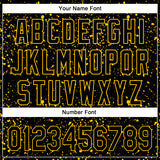 Custom Black Yellow 3D Pattern Design Abstract Splatter Ink Authentic Baseball Jersey