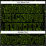 Custom Black Neon Green 3D Pattern Design Abstract Splatter Ink Authentic Baseball Jersey