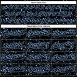 Custom Black Light Blue 3D Pattern Design Abstract Splatter Ink Authentic Baseball Jersey