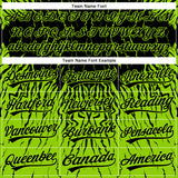 Custom Black Neon Green 3D Pattern Design Abstract Wave Authentic Baseball Jersey