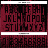 Custom Crimson Black 3D Pattern Design Abstract Shape Authentic Baseball Jersey